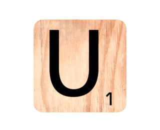 Wooden letter 'U'