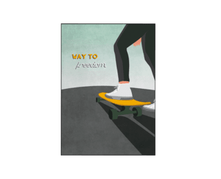 Way to Skate framed picture