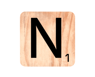Wooden letter 'N'